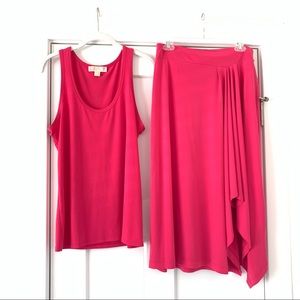 (2 PIECES) Michael Kor’s hot pink tank/skirt set
